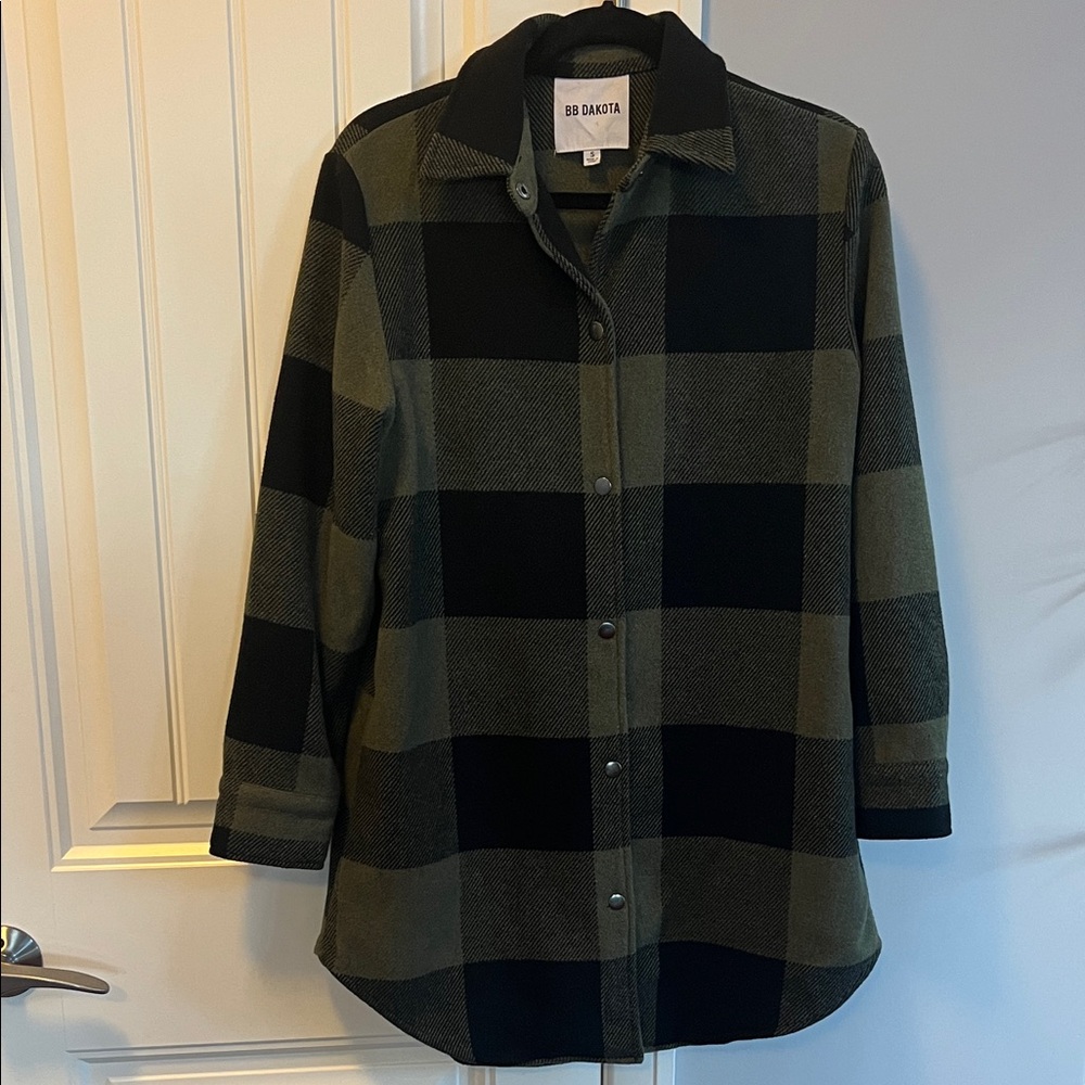 BB Dakota Women's Dark Checkered Utility Jacket S
